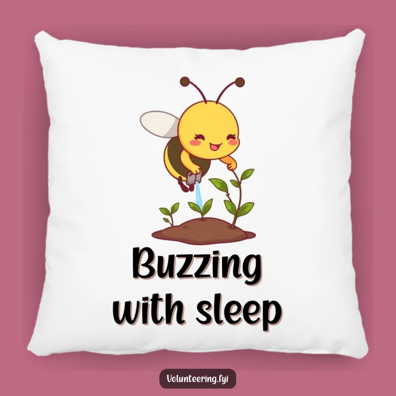 Funny Bee Plant Care Pillow - Cozy & Humorous Garden Decor Accent