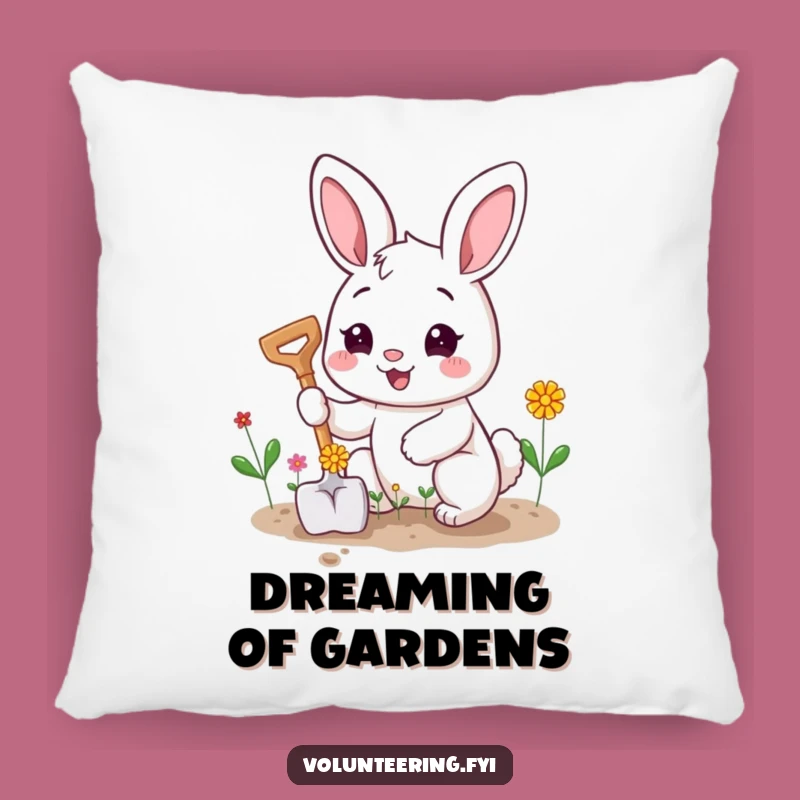 Comfy Funny Bunny Pillow: Soft Gardener Cartoon Cushion Gift