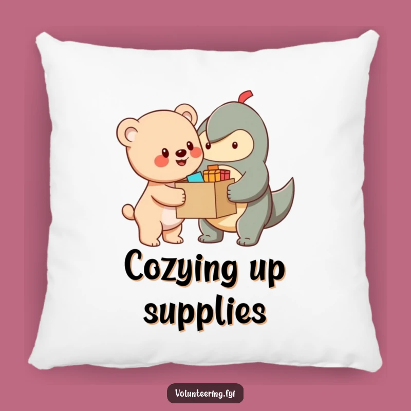 Funny Bear Cub Helper Pillow: Cheerful Character Sharing Supplies, Soft & Comfy Funny Gift