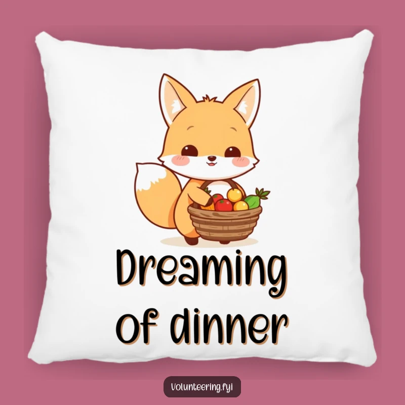 Funny Kawaii Fox Sharing Food Pillow: Generous Decor Gift