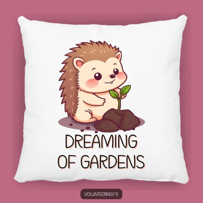 Funny Kawaii Hedgehog Planting Pillow - Soft & Cute Accent for Cozy Home Decor
