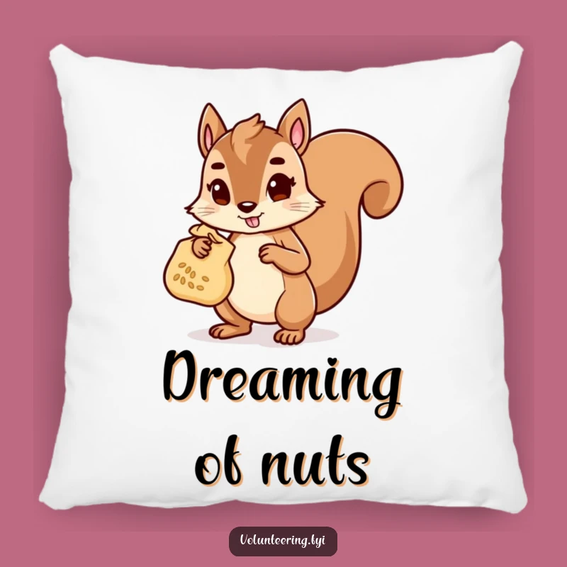 Funny Squirrel Helper Pillow: Determined Character Carrying Seeds, Soft & Comfy Funny Gift