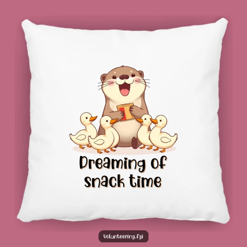 Funny Otter & Ducks Pillow - Cozy Sharing Comfort Gift