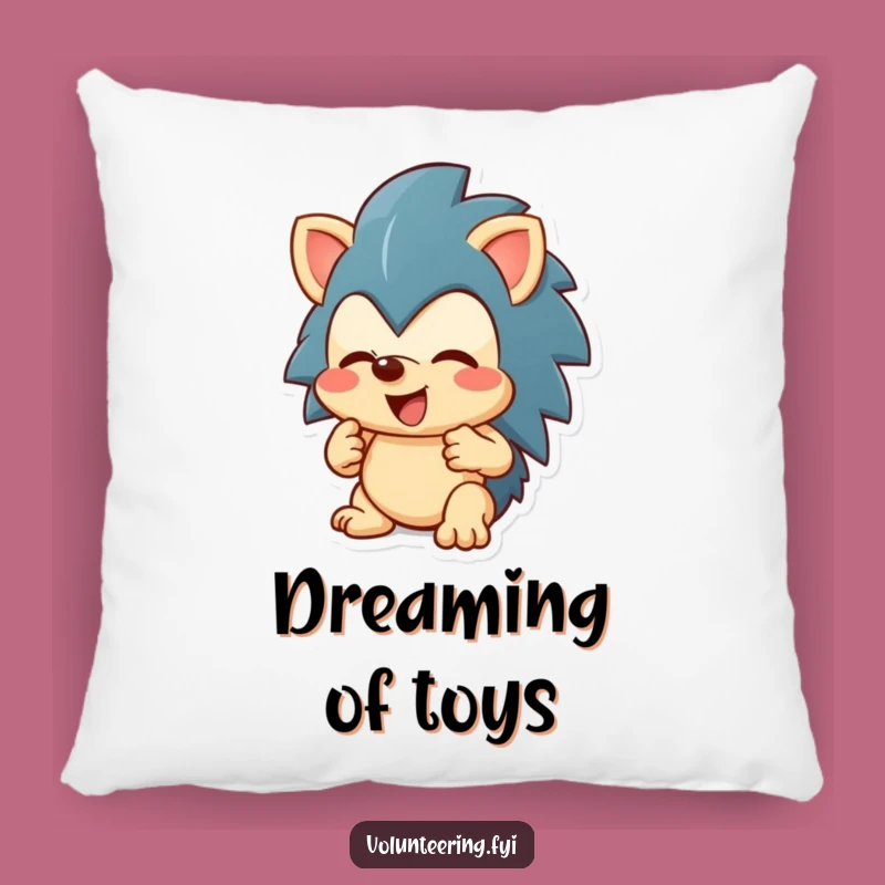 Funny Hedgehog Sharing Pillow - Cozy Up with Enthusiastic Kindness!