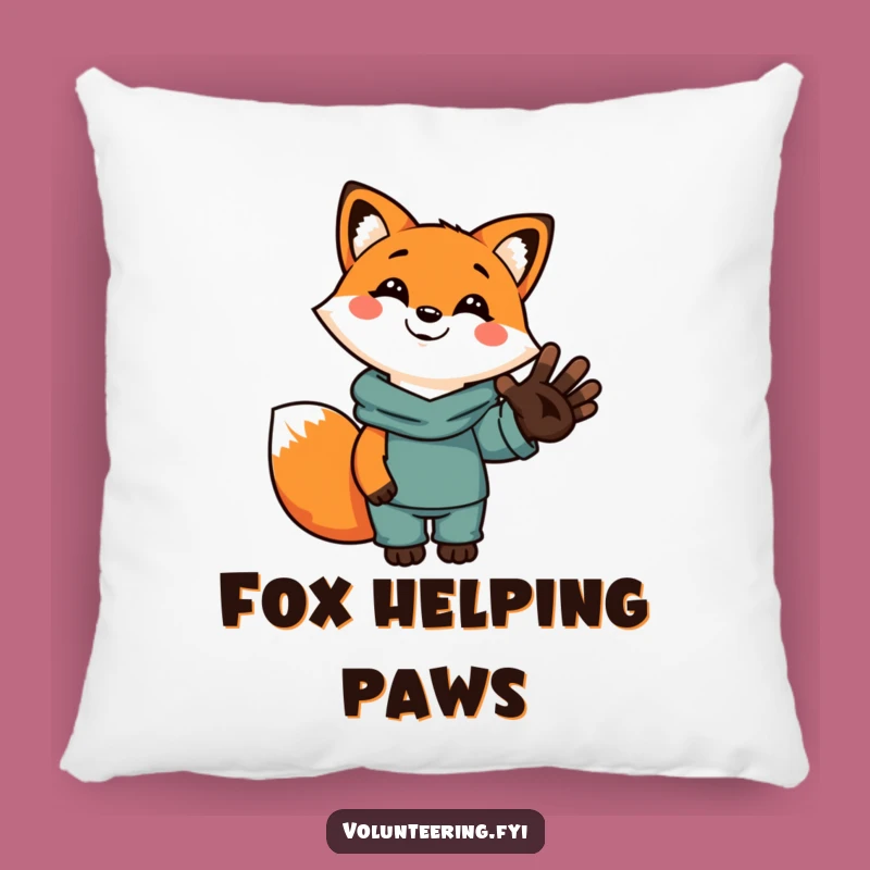 Funny Fox Helping Hand Pillow: Cuddle Up with Kindness!
