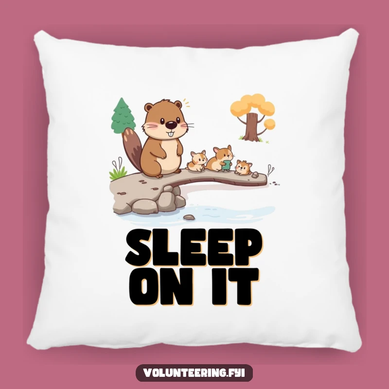 Funny Beaver Pillow: Cozy Comfort with a Helping Heart, Gift