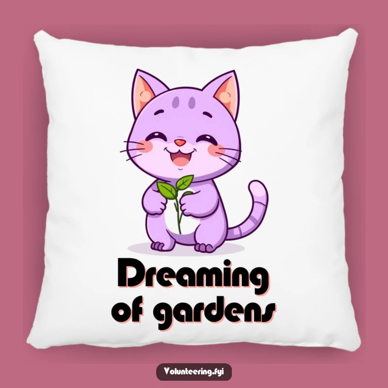 Funny Cat Gardener Pillow - Hilarious Plant Lover Accent Cushion Gift