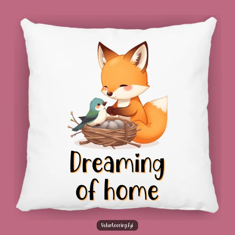 Funny Fox Cozy Nest Pillow: Comforting Companionship for Your Space
