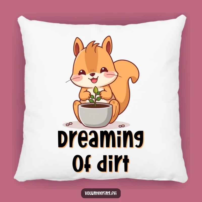 Funny Kawaii Squirrel Planting Seed Pillow: Cute Gardener Decor Gift