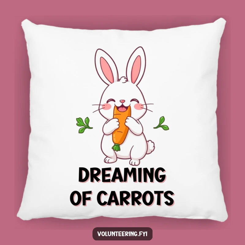Funny Rabbit Carrot Pillow: Joyful Hare Cushion, Cozy Funny Gift