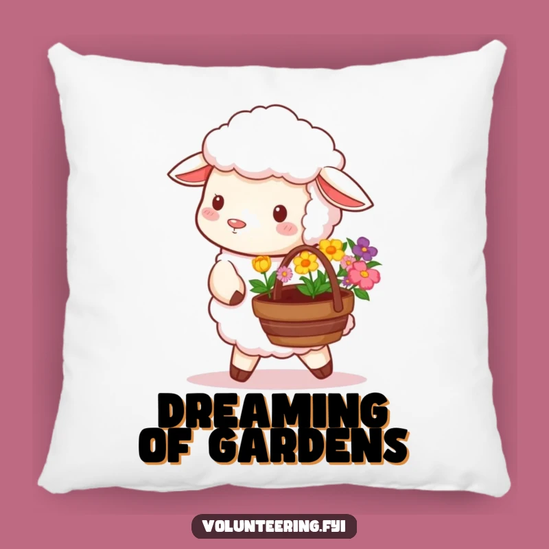 Funny Sheep Flower Pillow - Cozy & Humorous Garden Decor Accent