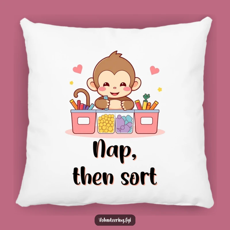 Funny Kawaii Monkey Pillow - Soft & Cozy Design for Organized Comfort