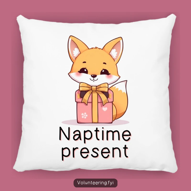 Funny Fox Gift Box Pillow: Cozy Present Friend, Sweet Funny Gift