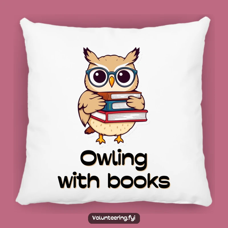 Funny Owl Books Pillow: Cuddle Up with a Wise Friend!