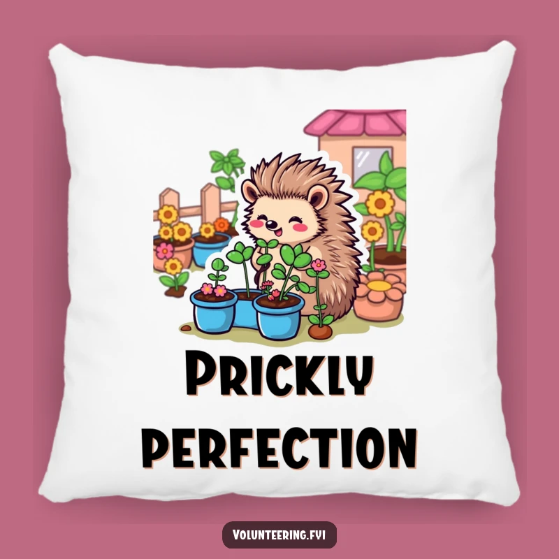 Funny Hedgehog Garden Pillow: Cozy Comfort with Spiky, Green Charm
