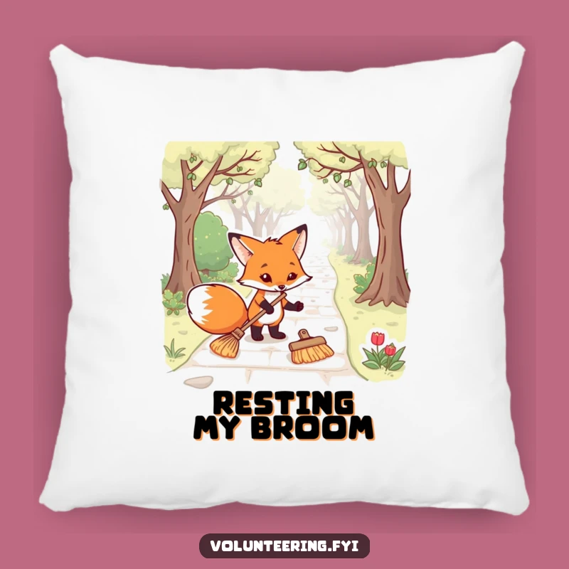 Cute Funny Fox Pillow: Cozy Comfort with a Humorous Tidying Tale
