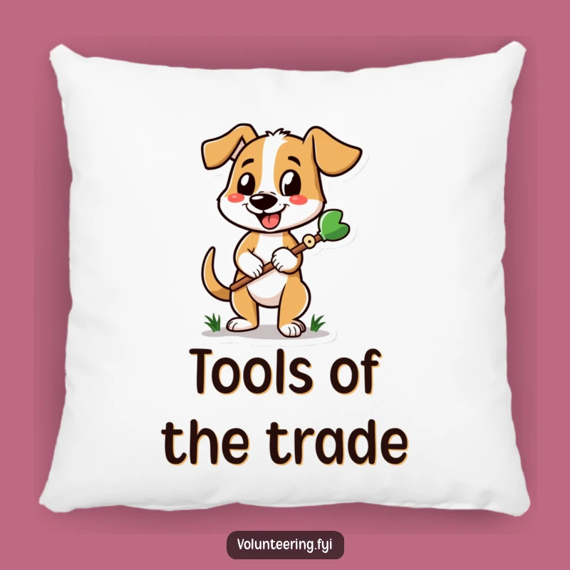 Funny Dog Gardener Pillow: Cozy Comfort for Your Outdoor Retreat