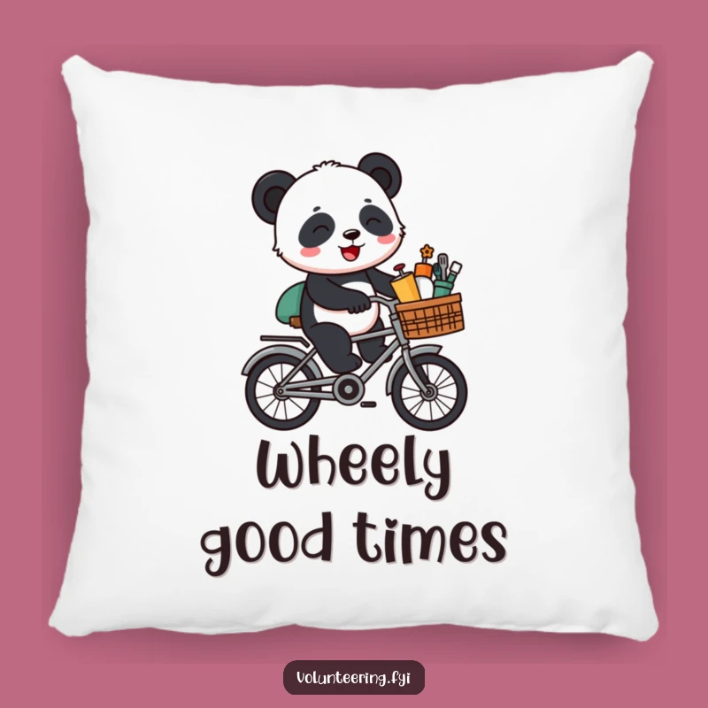 Funny Panda Bike Pillow: Cozy Comfort with a Giggling Rider