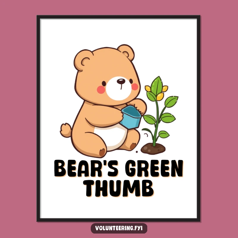 Funny Bear Digital Art Print: Instant Serenity and Joy for Your Walls