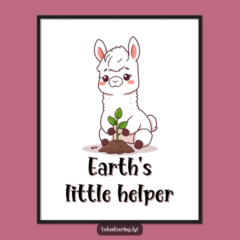 Funny Llama Digital Art: Instant Happy Decor with a Planting Message