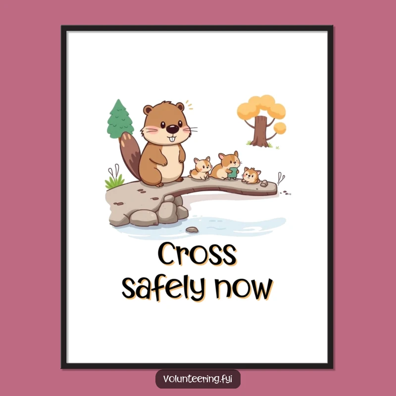 Funny Beaver Digital Art: Helpful Illustration, a Humorous Gift