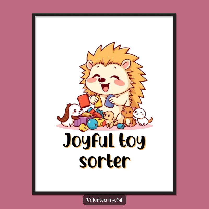 Funny Hedgehog Toy Sorter Digital Art: Instant Download, Playful decor, Cute Gift