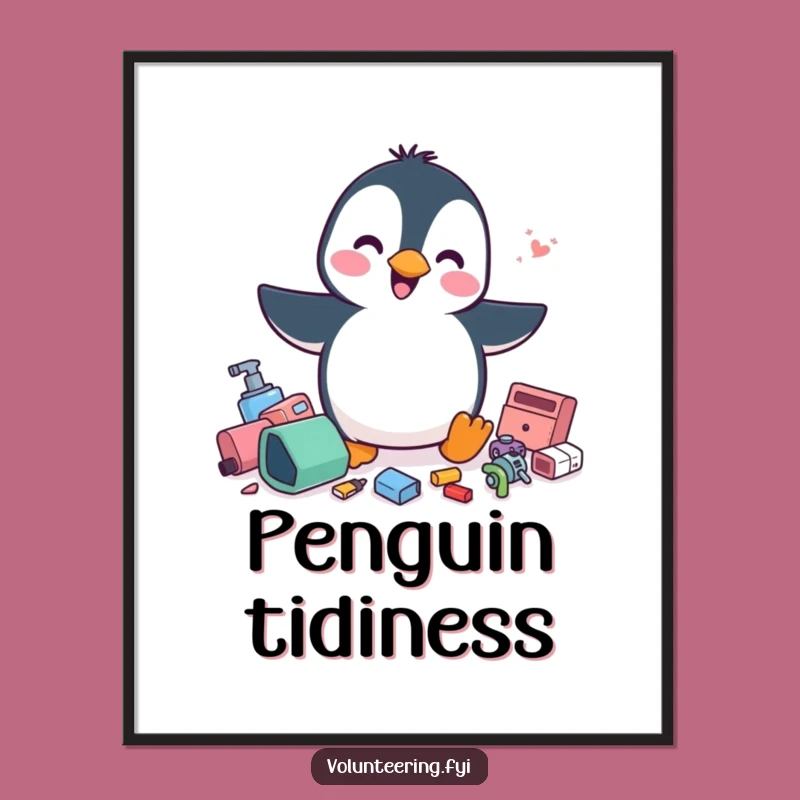 Funny Penguin Digital Art: Organized Illustration, a Humorous Gift