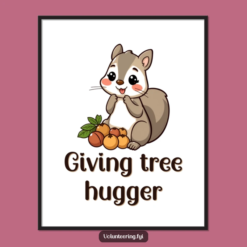 Funny Squirrel Nut Digital Art Print: Instant Generosity for Walls