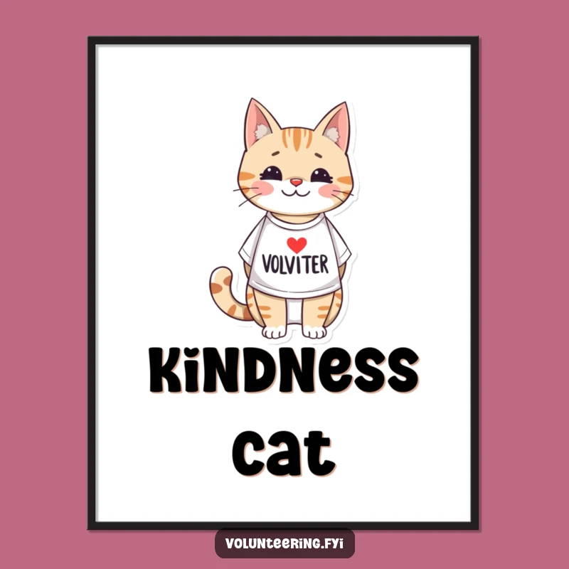 Funny Volunteer Cat Digital Art: Instant Charm for Your Walls!