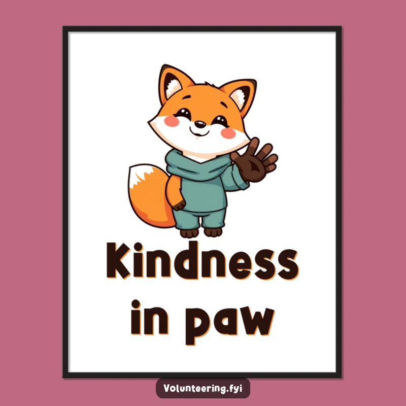 Funny Fox Helping Hand Digital Art: Instant Smile for Your Walls!