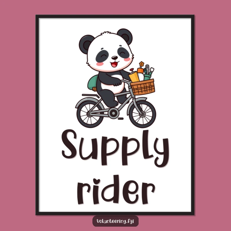 Funny Panda Bike Digital Art Print: Instant Fun for Walls