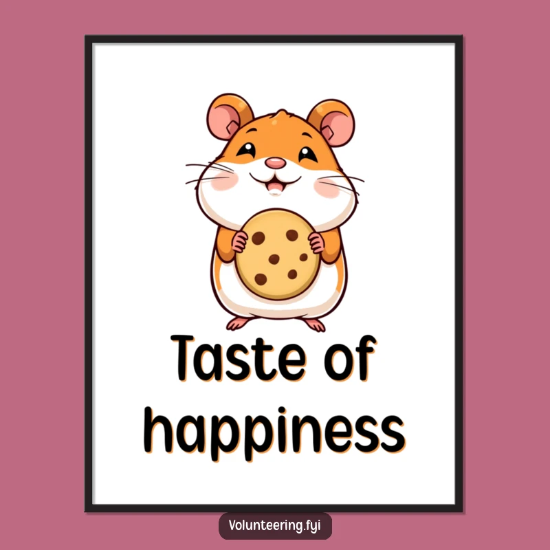 Funny Hamster Cookie Digital Print: Instant Sweetness for Your Space