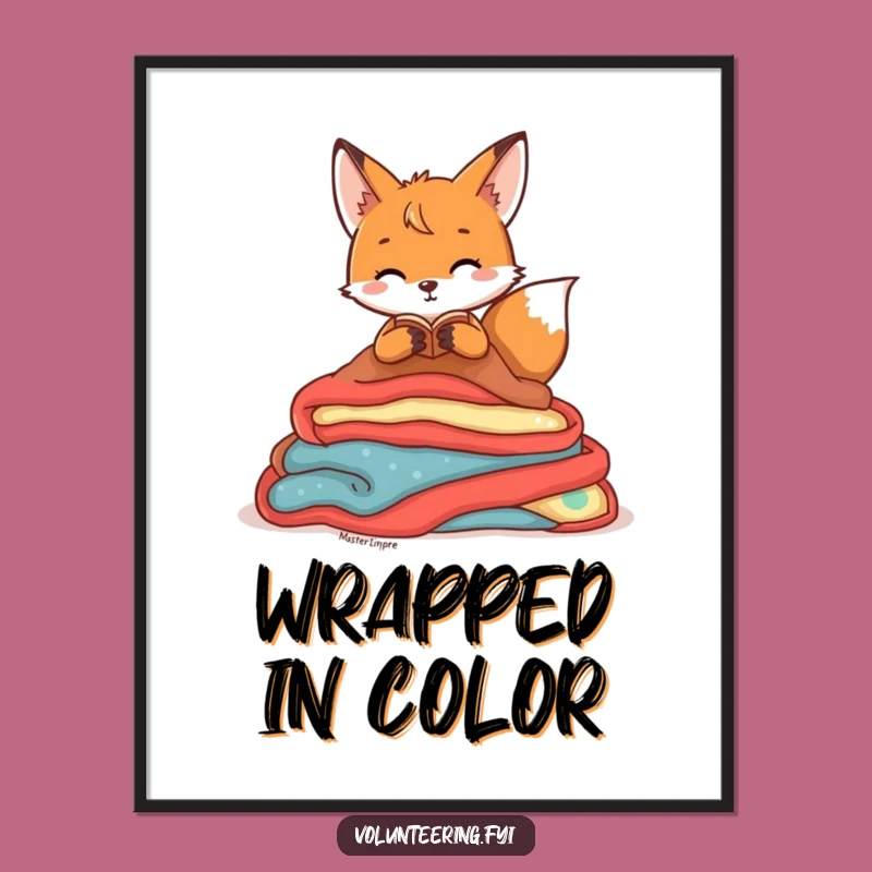Funny Fox Den Digital Print: Playful Character Organizing Blankets, Instant Funny Gift Download