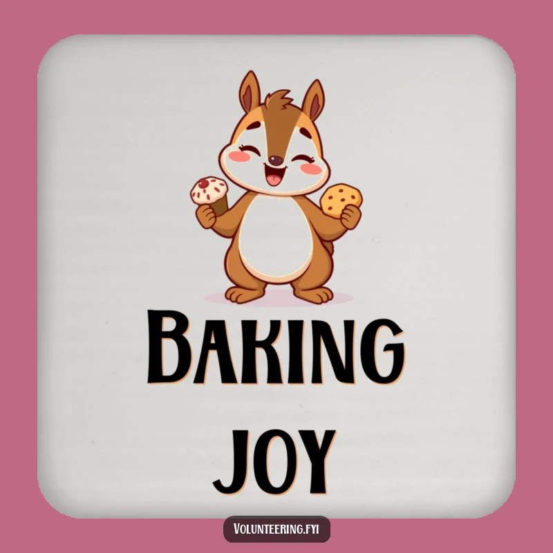 Funny Squirrel Drink Coasters: Protect Your Table with This Baking-Themed Set