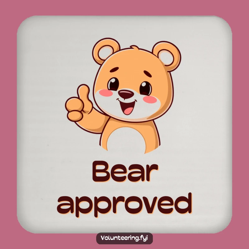 Funny Bear Thumbs Up Coasters: Protect Your Table with Cheer!