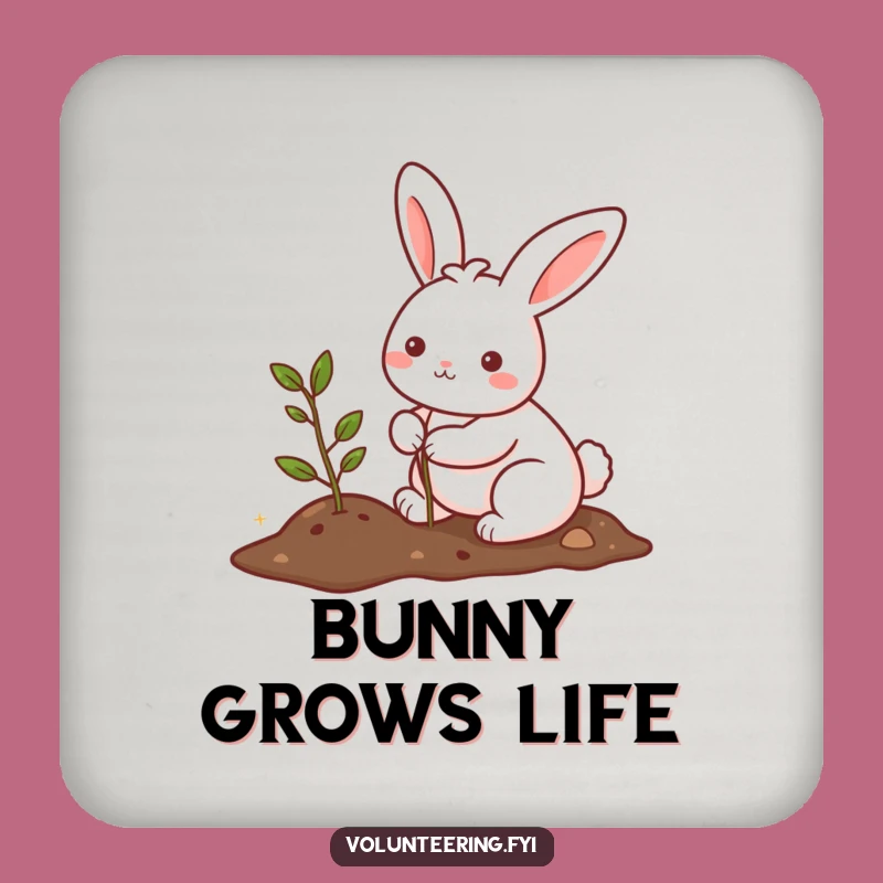 Funny Bunny Planting Tree Coasters: Protect Your Table, Grow Some Joy!