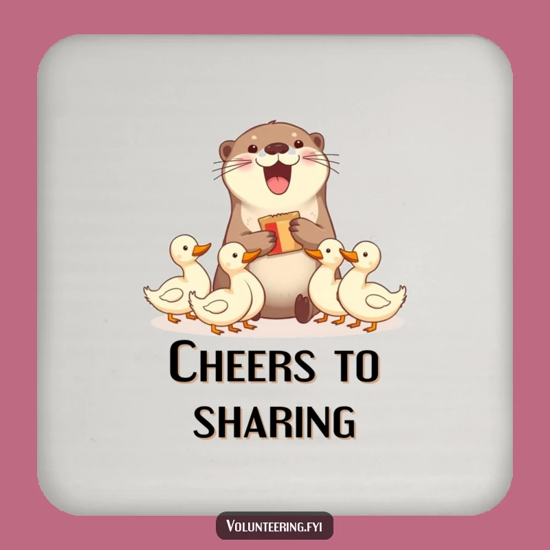 Funny Otter & Ducks Coasters - Table Sharing Humor Set