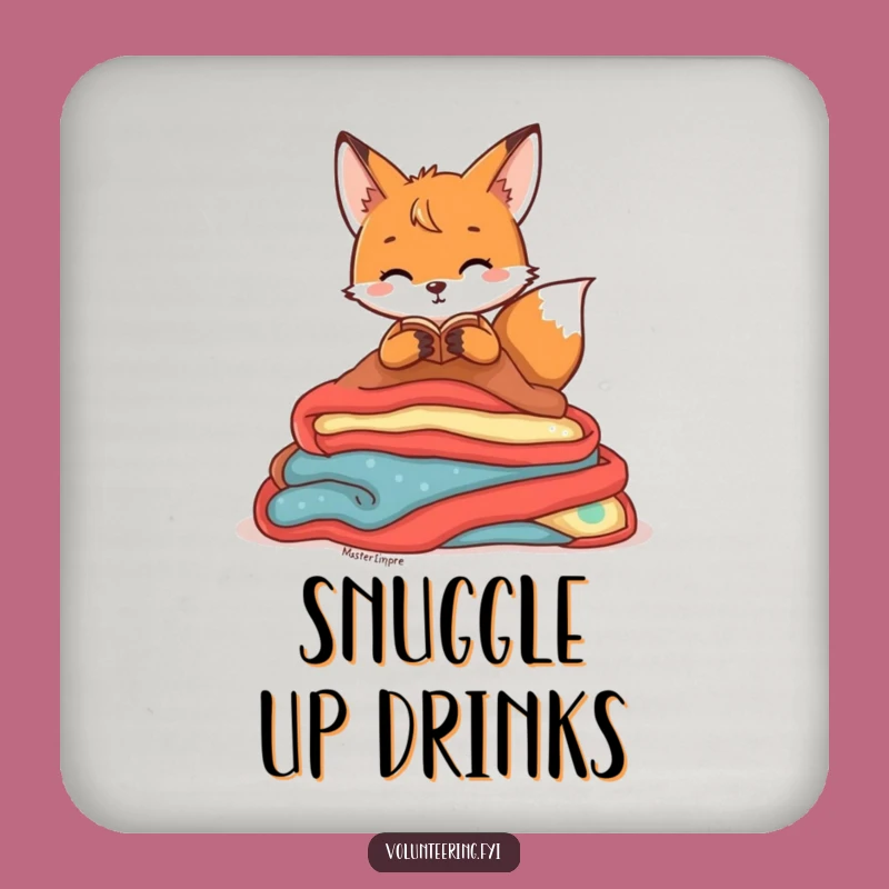 Funny Fox Den Coaster: Playful Character Organizing Blankets, Perfect Funny Gift for Tables
