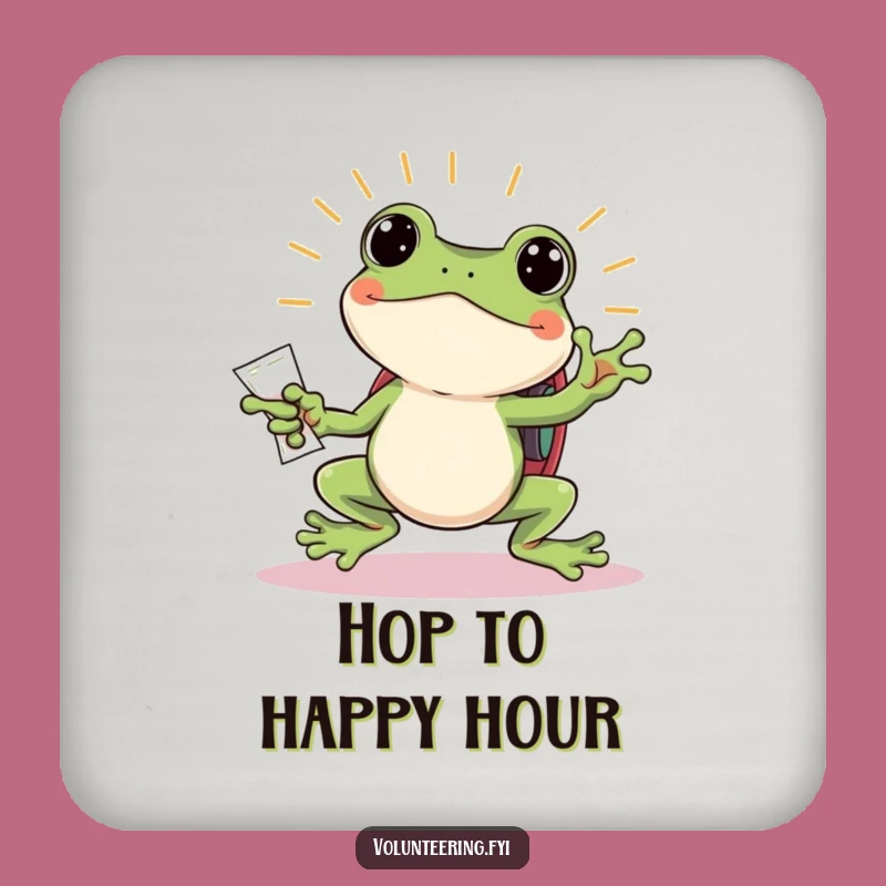 Funny Frog Drink Coaster: Protect Surfaces with Energy, Gift