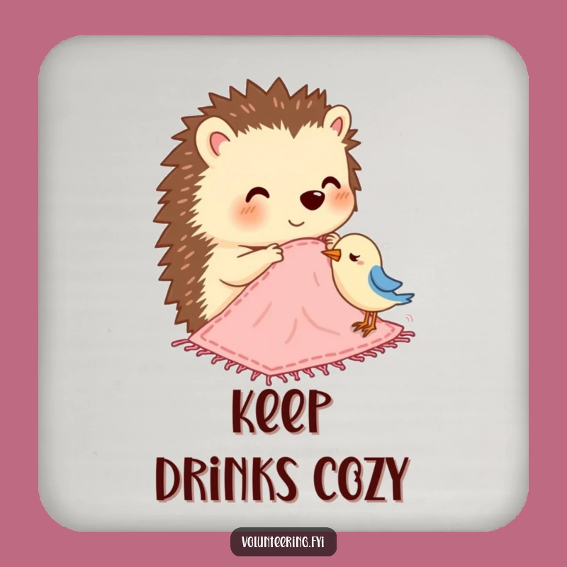 Funny Hedgehog Blanket Coaster: Protect Surfaces with Cozy Charm
