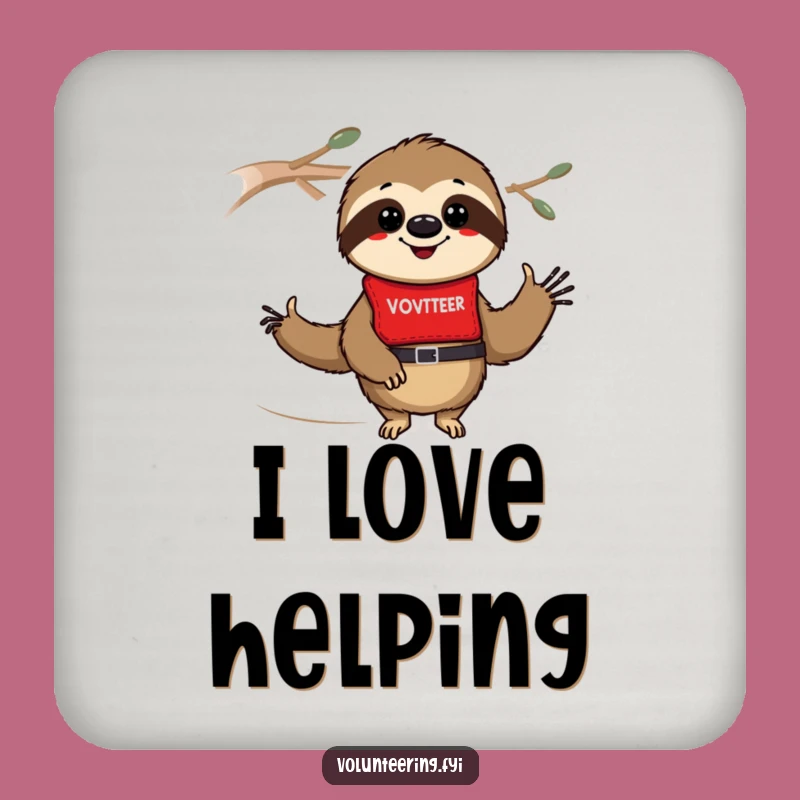 Funny Sloth Volunteer Coasters: Protect Surfaces with Cute Cartoon Flair