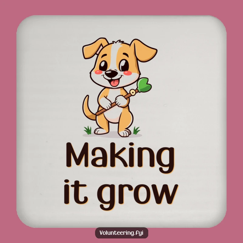 Funny Dog Gardener Coasters: Protect Surfaces with Pawsitive Style