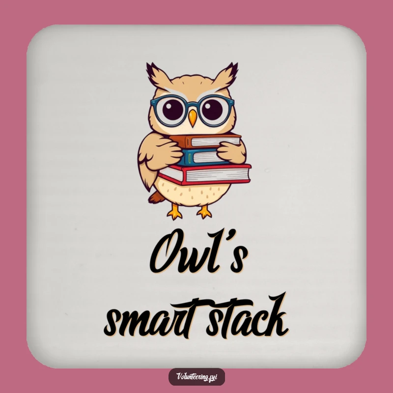 Funny Owl Books Coasters: Protect Your Table with Wit!