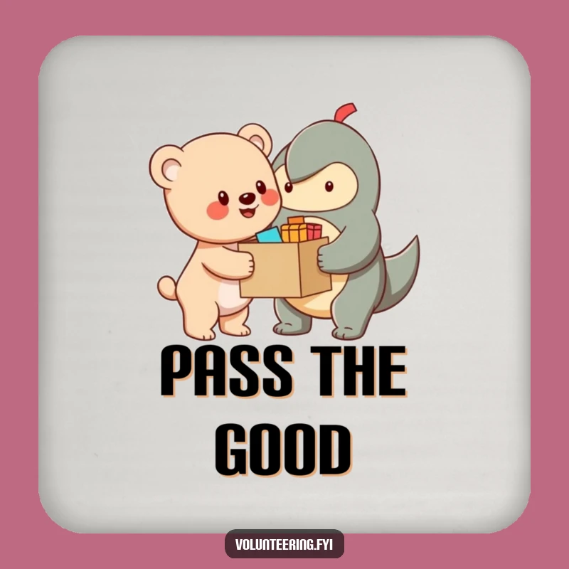 Funny Bear Cub Helper Coaster: Cheerful Character Sharing Supplies, Perfect Funny Gift for Tables