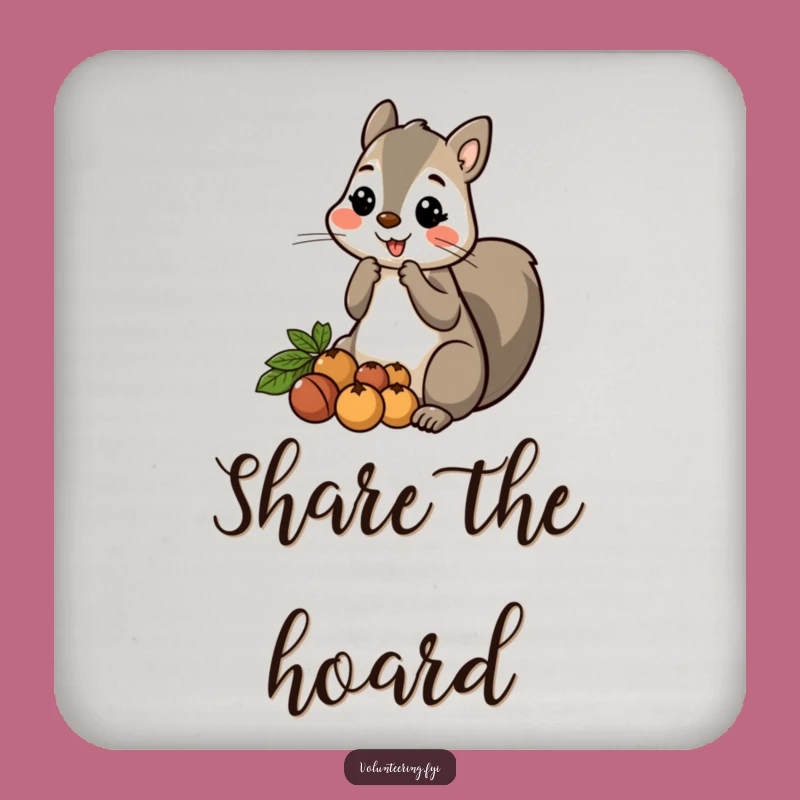 Funny Squirrel Nut Drink Coaster: Protect Surfaces with Generous Charm