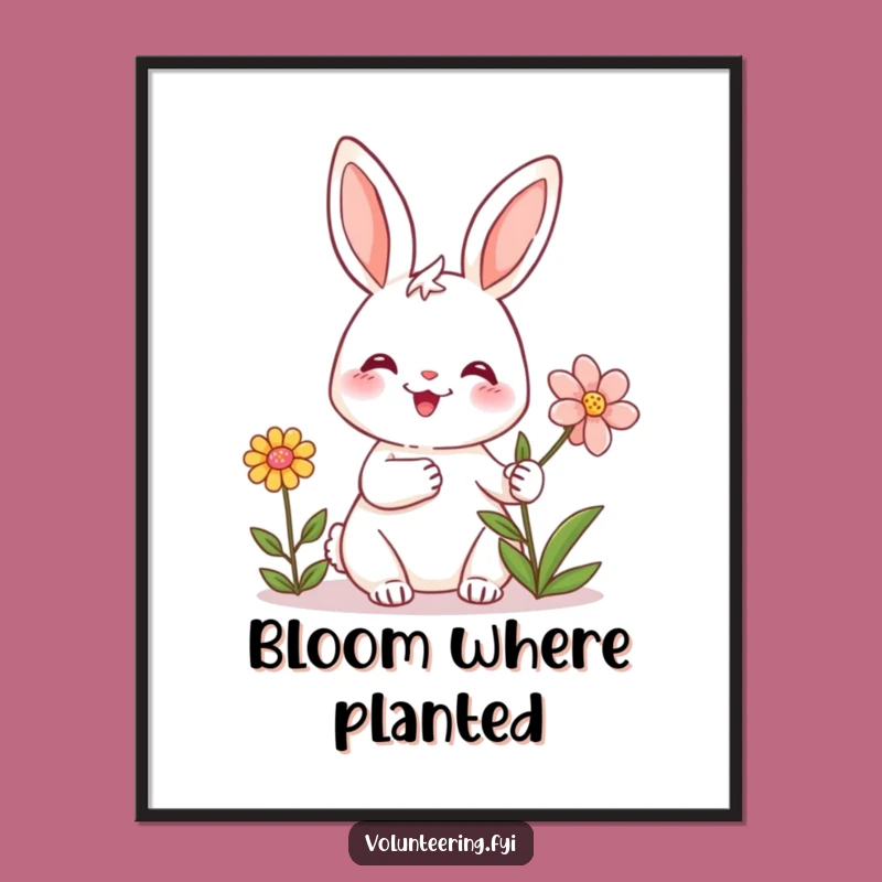 Funny Bunny Smile Poster: Hilarious Wall Art for a Happier Space