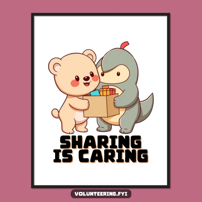 Funny Bear Cub Helper Poster: Cheerful Art of Character Sharing Supplies, Perfect Funny Gift