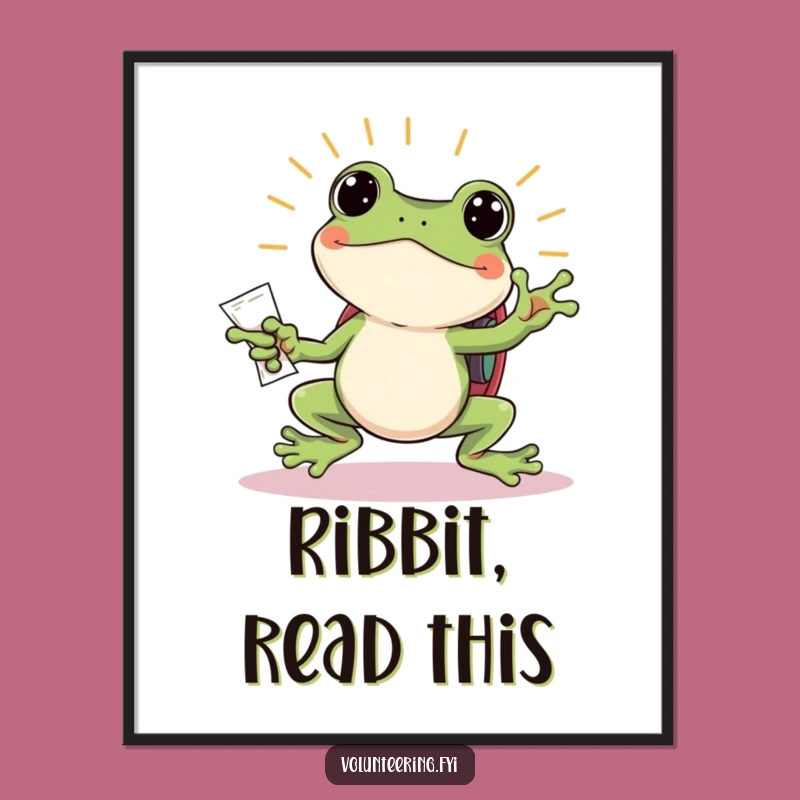 Funny Frog Poster: Energetic Art, a Humorous Gift for Promoters