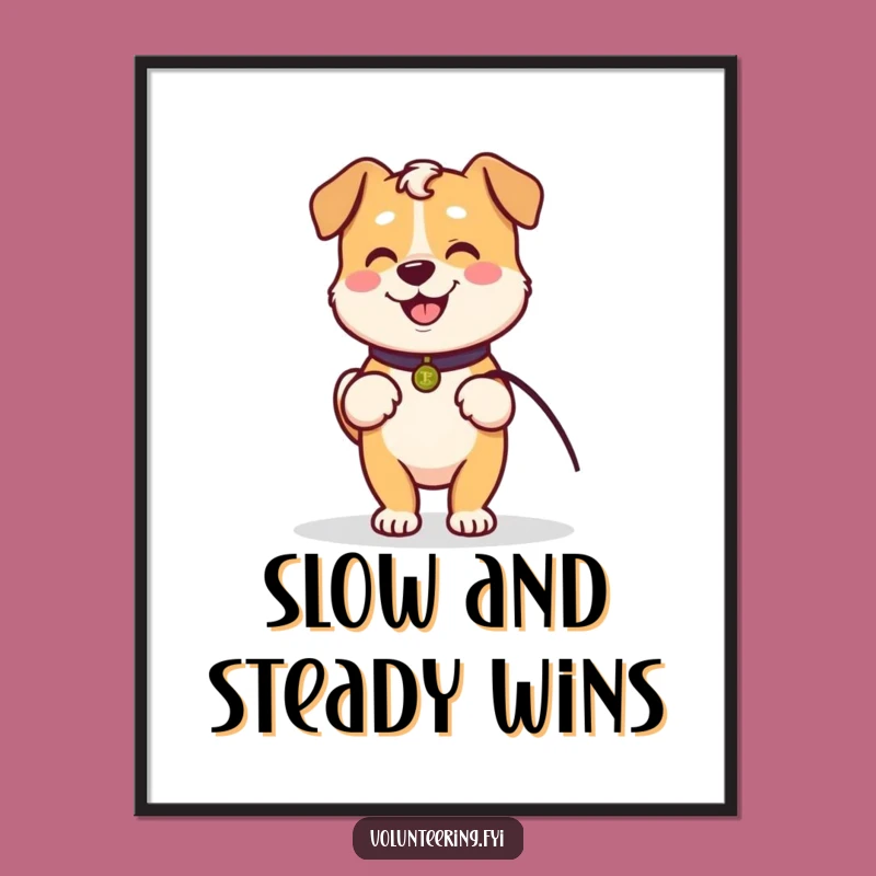 Funny Kawaii Dog Walking Art: Cherish Moments Funny Gift