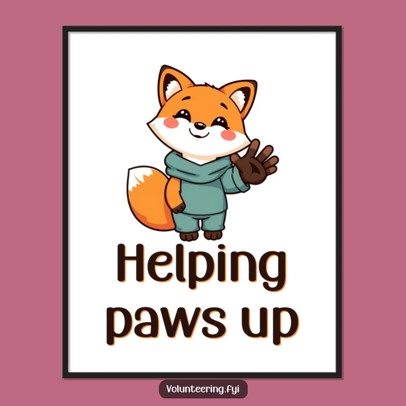 Funny Fox Helping Hand Poster: Brighten Your Walls with Humor!